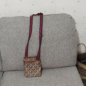 Michael Kors Tan and Red Crossbody Bag